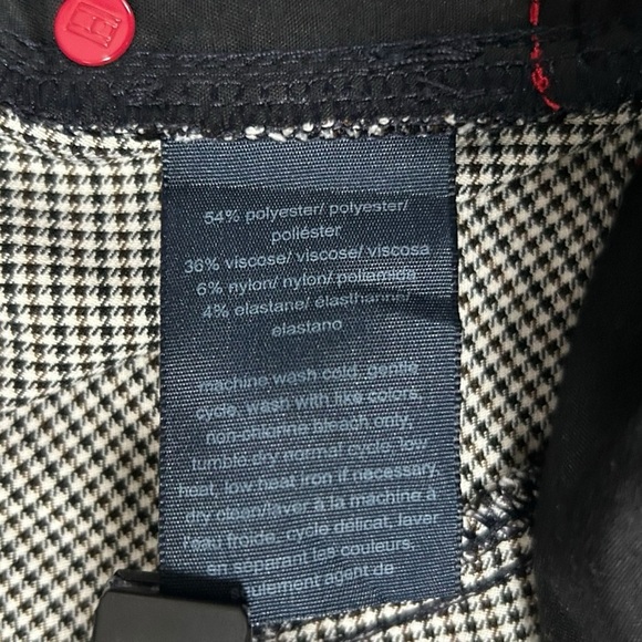 Tommy Hilfiger Womens Black White Houndstooth Stretchy Knit Dress Pants - Picture 11 of 11